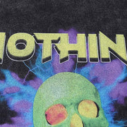 'Nothing' Skull Print Acid Washed T-Shirt-streetwear-techwear