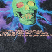 'Nothing' Skull Print Acid Washed T-Shirt-streetwear-techwear