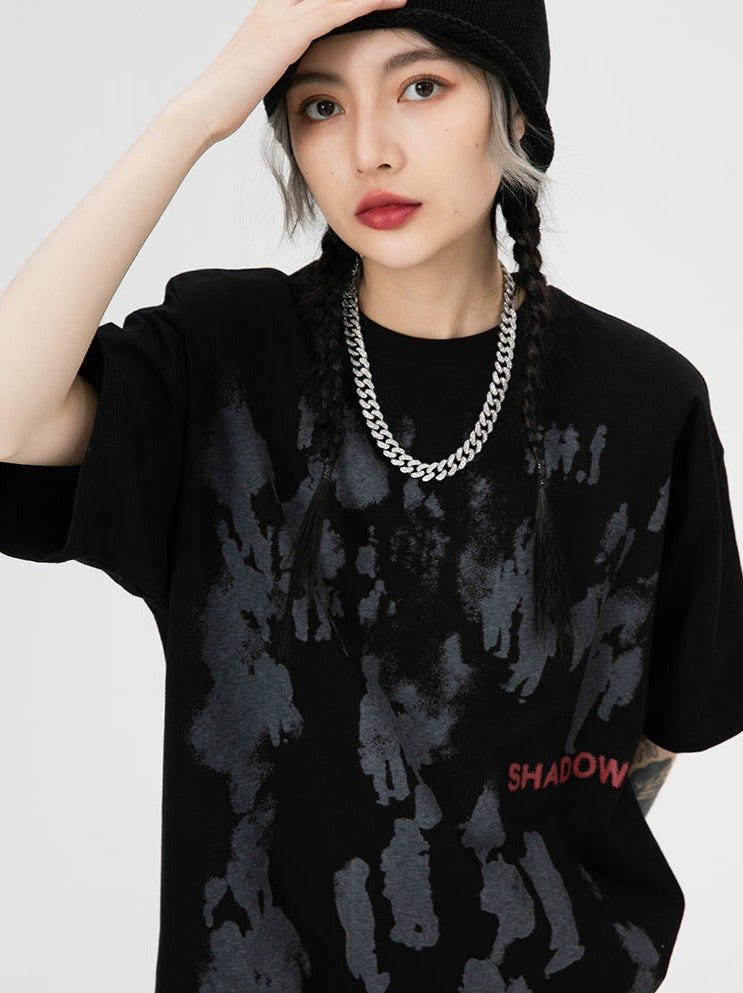 Shadow Graphic Print T-Shirt-streetwear-techwear