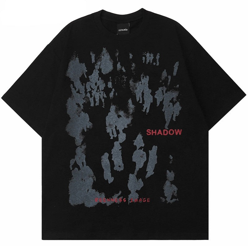 Shadow Graphic Print T-Shirt-streetwear-techwear