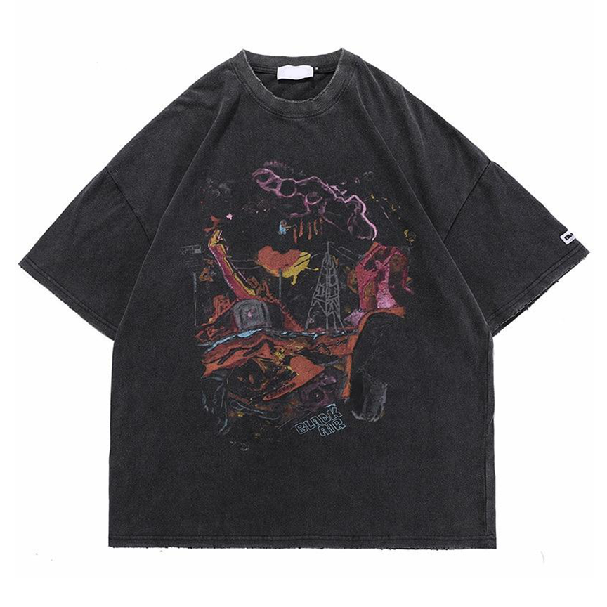 BLACK AIR 'Destruction' Washed Cotton Oversize T-Shirt-streetwear-techwear