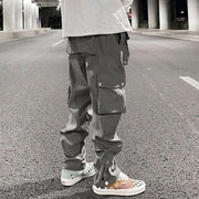 Casual Snap Button Cargo Pants-streetwear-techwear