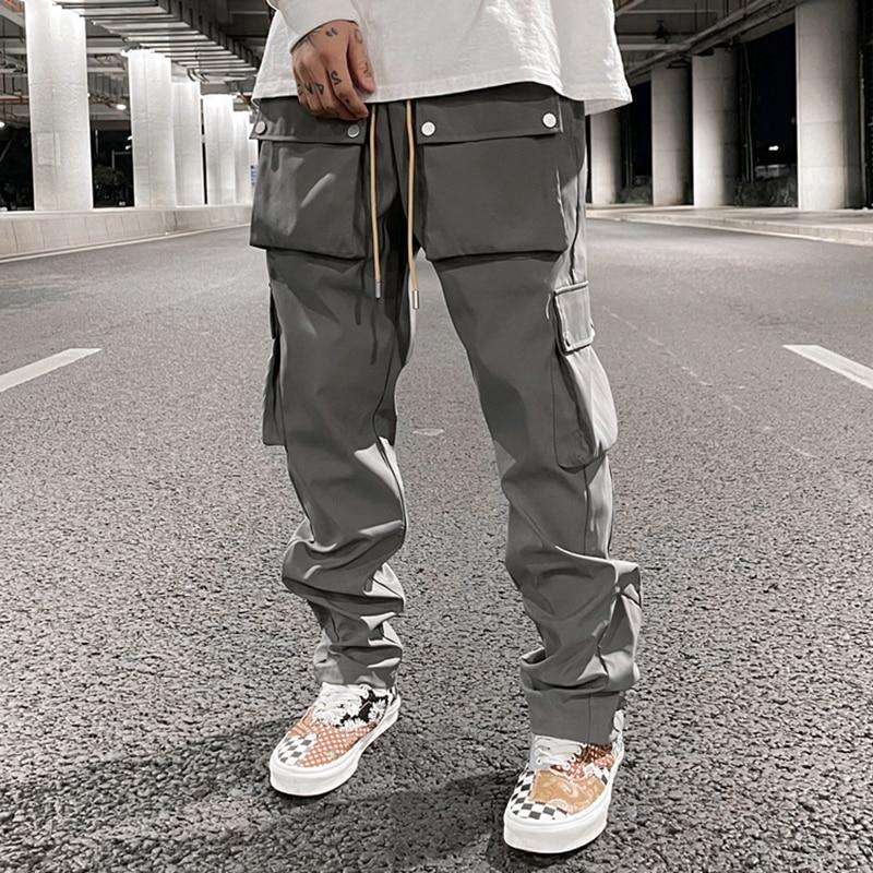 Casual Snap Button Cargo Pants-streetwear-techwear