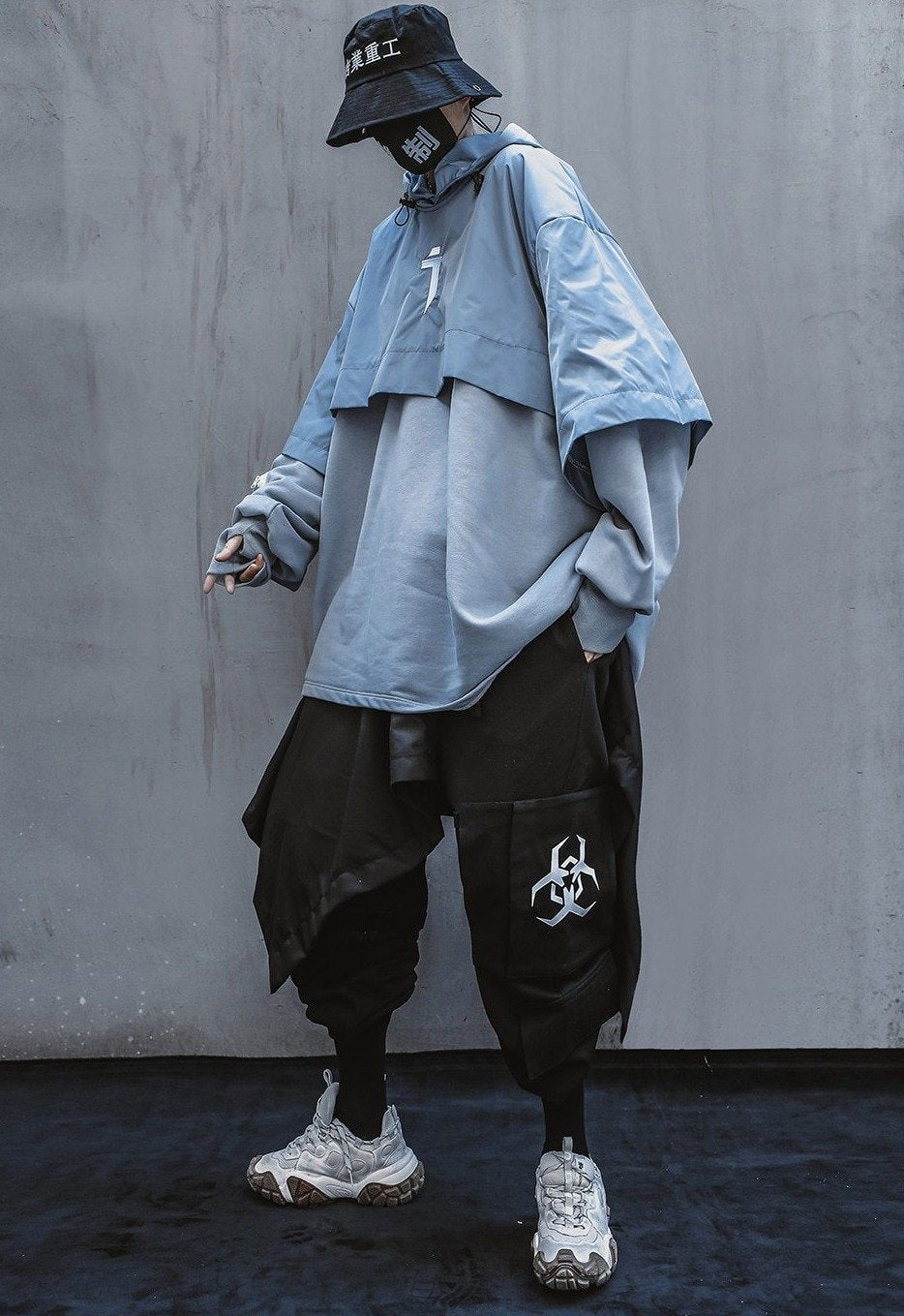 Cyberpunk Poncho Cape Hoodie-streetwear-techwear