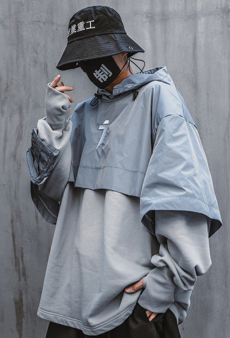 Cyberpunk Poncho Cape Hoodie-streetwear-techwear