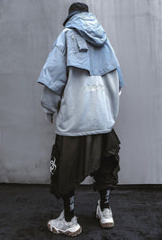 Cyberpunk Poncho Cape Hoodie-streetwear-techwear