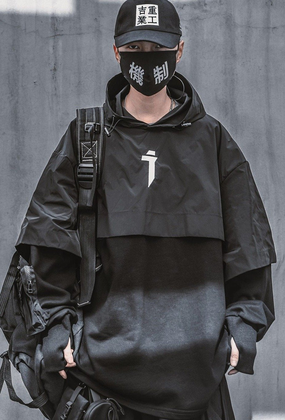 Cyberpunk Poncho Cape Hoodie-streetwear-techwear