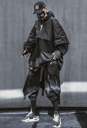 Cyberpunk Poncho Cape Hoodie-streetwear-techwear