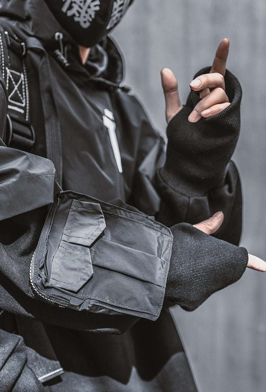 Cyberpunk Poncho Cape Hoodie-streetwear-techwear