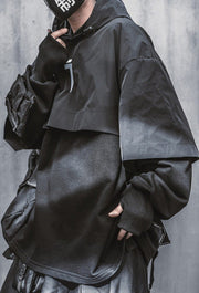 Cyberpunk Poncho Cape Hoodie-streetwear-techwear