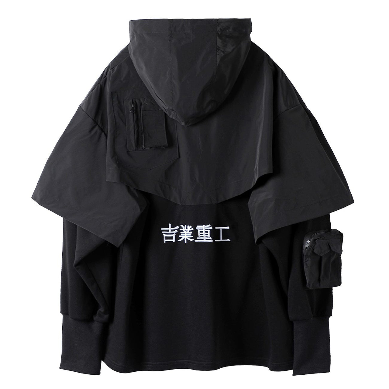 Cyberpunk Poncho Cape Hoodie-streetwear-techwear