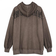 Gothic Angel Garment Dyed Zip Up Hoodie-streetwear-techwear