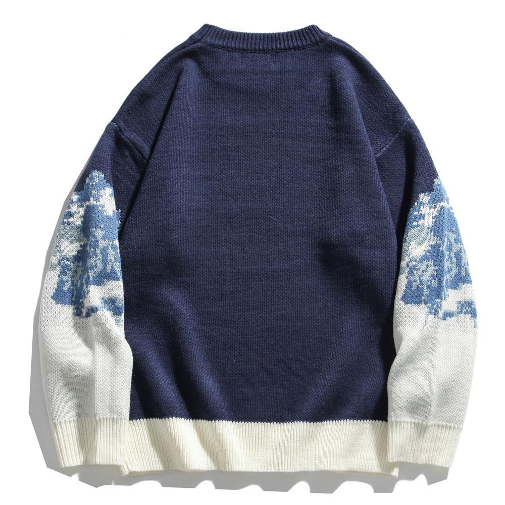 Mountain Landscape Knitted Jumper-streetwear-techwear