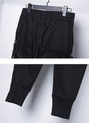 Slim Fit Zipped Pocket Cargo Pants-streetwear-techwear