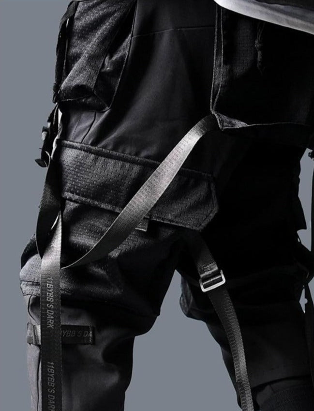 Techwear Mesh Strap Cargos-streetwear-techwear